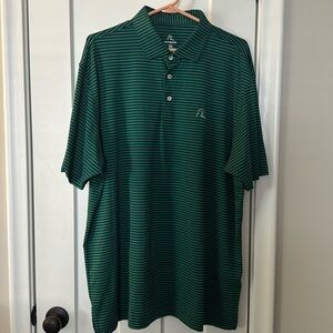 Rhoback Men’s XL Performance Blue and Green Striped Polo